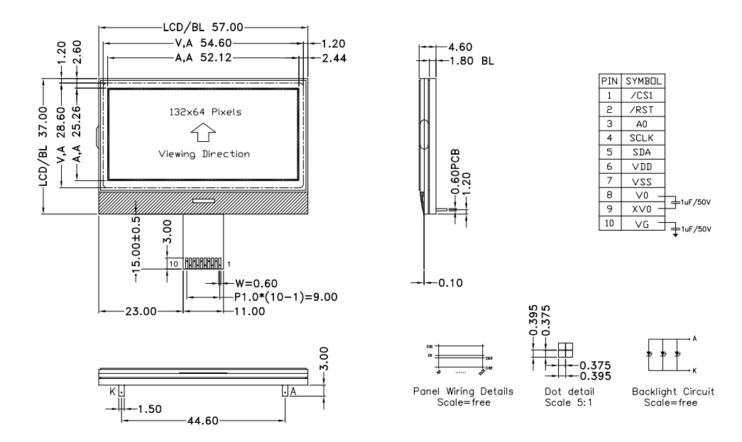 132x64 Dot Matrix LCD ST7567 Driver STN Positive Transmissive Green Backlight SPI COG Industrial Module.png