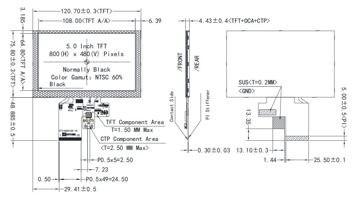 HOTLCD 5.0 inch ultra high brightness TFT LCD display 1.png