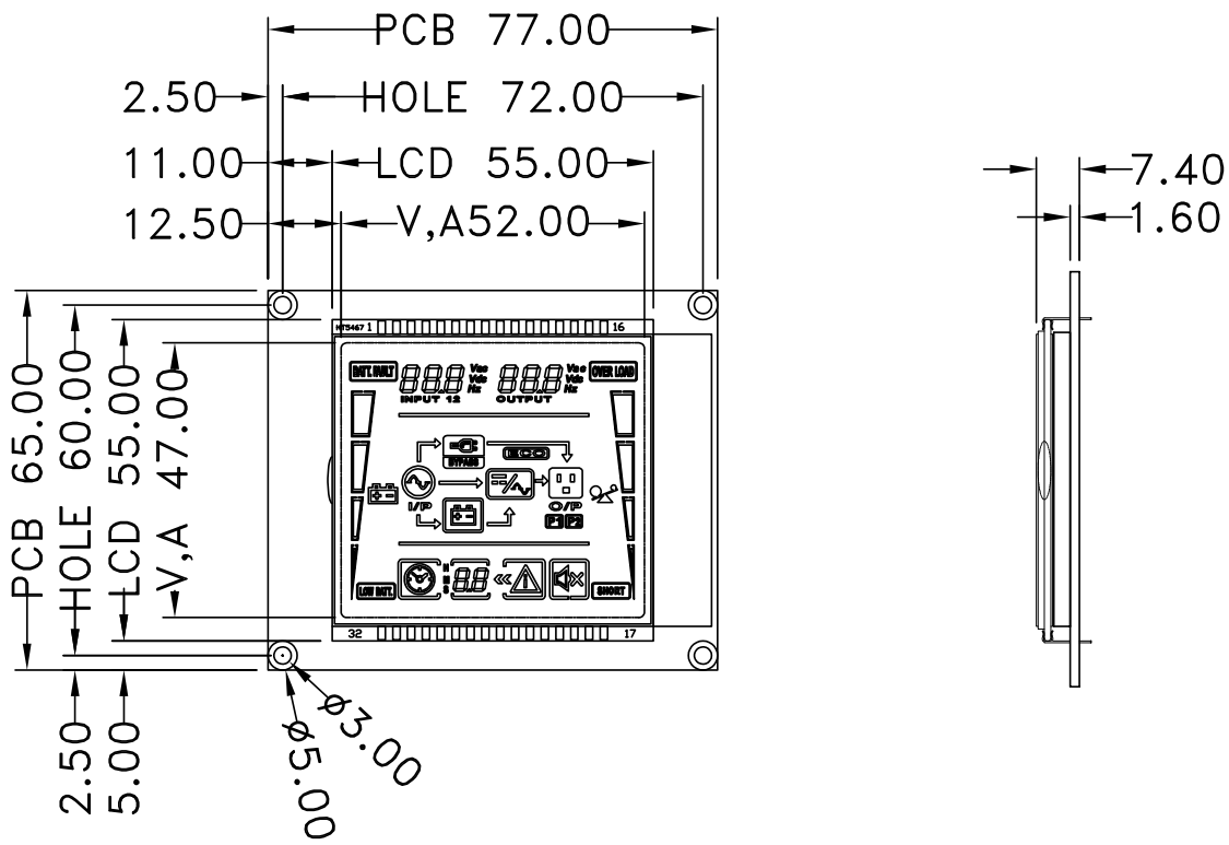 HOTLCD STN Blue Segment LCD Display Module Negative.png